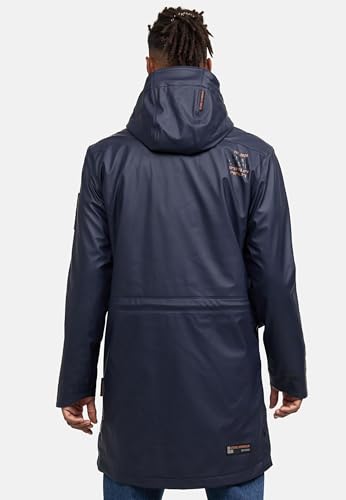 STONE HARBOUR warmer Regenponcho gefütterter Regenmantel wasserdicht mit innenliegendem Tragegurt und geschweißten Nähten Verdaan Navy Gr. XXL