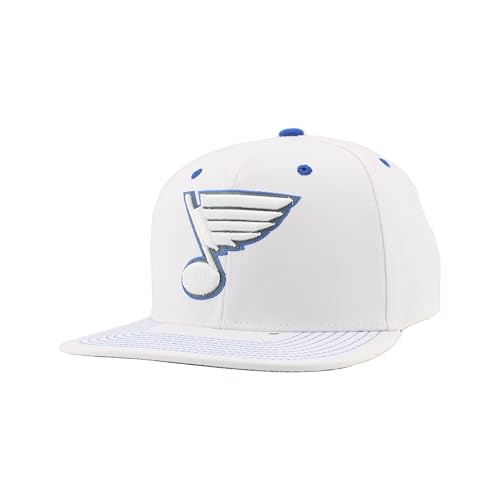 St. Louis Blues NHL Officially Licensed Adjustable Snapback Hat Flat Bill Z11 Pop White