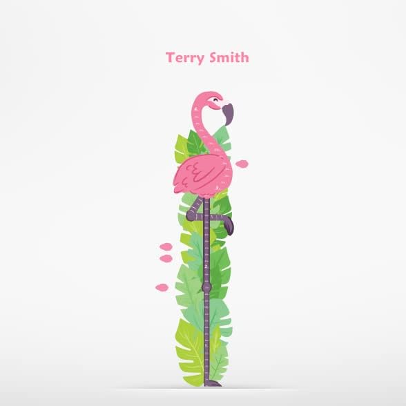 Miniatura 2 de Oliver's Labels Tabla de crecimiento para niños, bonita calcomanía de pared personalizada, regla para tamaño infantil, calcomanía de medición de