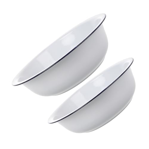 Gadpiparty 2pcs Tazón de Esmalte Grueso Vintage Gran Tamaño miniatura 1