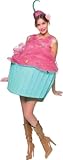 Kephay Women Cupcake Costumes Halloween Christmas Cosplay Suit Dresses with Hat for Role-Playing Party Ice Cream Outfits (One Size, Pink)