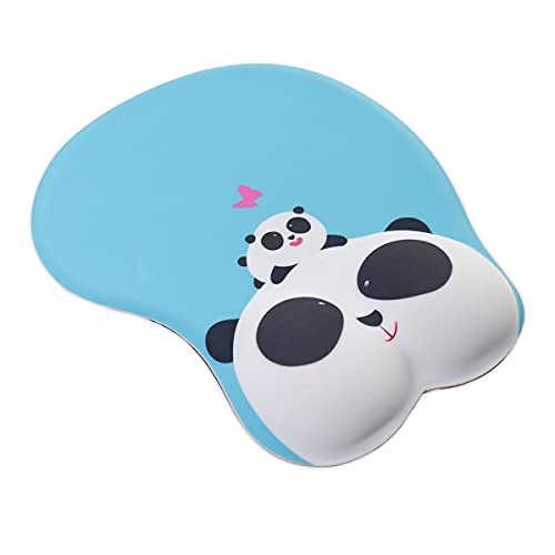 HRH 3D Mouse Pad with Wrist Rest Support, Cute Mouse Pads with Non-Slip Silicone Anime for Home Office Working Studying Easy Typing,Kungfu Panda
