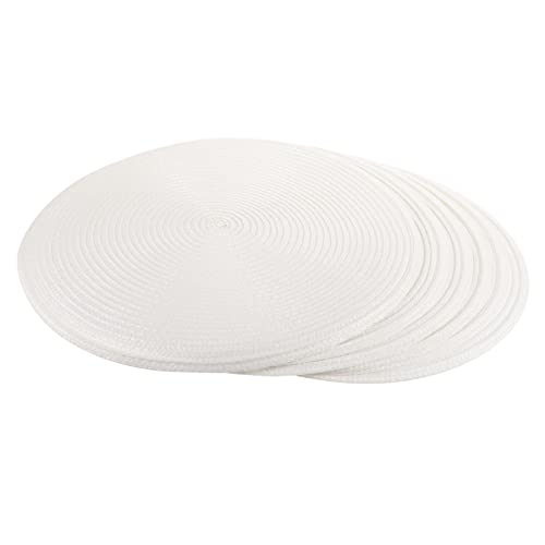Set de table rustique en PP tissé blanc lot de 6 dessous de plat