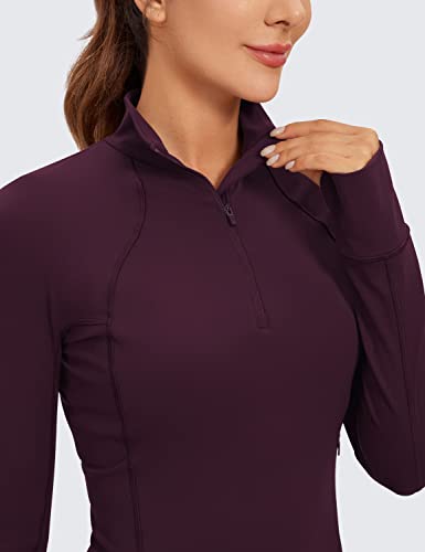 CRZ YOGA Moletom feminino Butterluxe de manga comprida para treino, pulôver com meio zíper, blusa cu