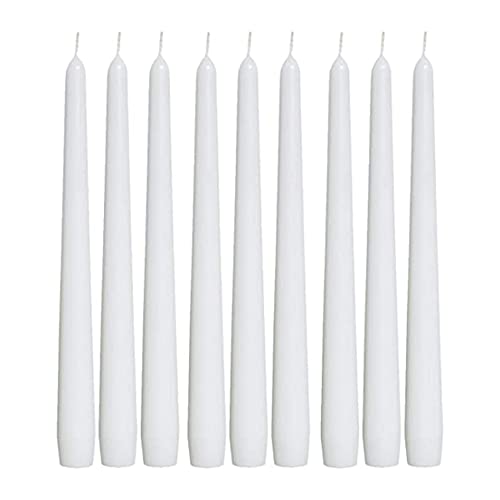 1ABOVE 50 Pack Tapered Dinner Candles | Unscented - Slow Burning Candles | Multi-Purpose | Smokeless Candles (White)