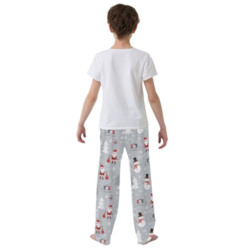 ZZXXB Santa Laugh with Gifts Boys Long Pants Soft Trousers Elastic Waist Kids Lounge Bottoms with Pockets S-XL3