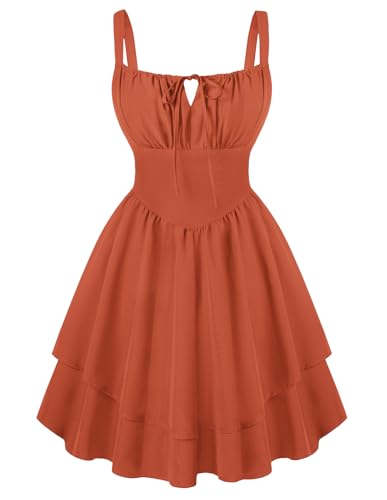 Image of Scarlet Darkness Corset Mini Dress for Women Teens 2026 Summer Ruffle Sundress Graduation Homecoming Dresses