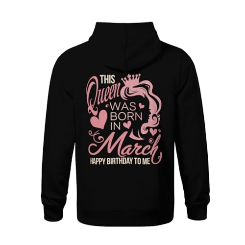 Kids Retro This Queen was born in March birthday gift Boys Girls Lightweight Kangaroo Pocket Fleece Hoodies3
