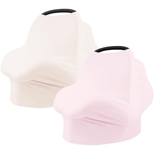 Image of Breathable Car Seat Cover for Babies - Soft, Multi-Purpose Nursing Cover, Perfect for Feeding, Traveling (2 Pack)