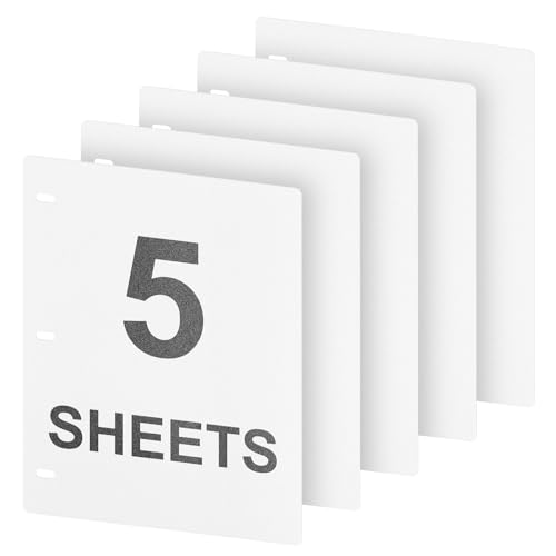 Full Page Flat Sheet Lifters & Protectors for Letter Size 11' x 8.5', 3 Hole Binder Separators for Binder, Family Tree, Photo Albums (White 5 PCS)