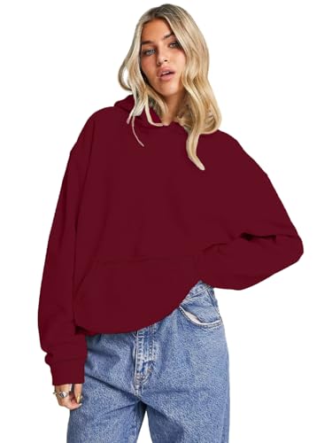 Image of LEOTUDE Women's Oversized Loopknit Drop Shoulder Hooded Neck Sweatshirt || Women Winter wear