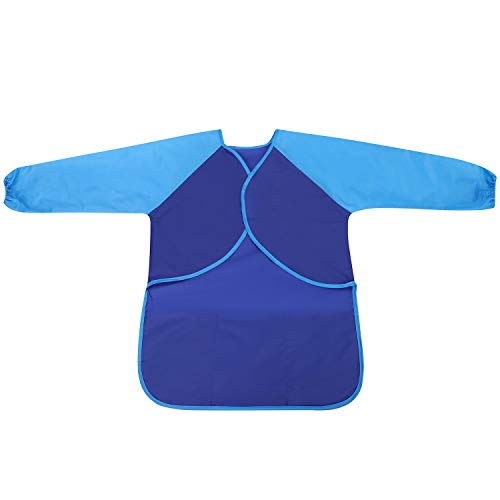 Children Kids Art Apron Waterproof Artist Painting Smock Overalls with 3 Pockets Long Sleeve for Play Painting Cooking Crafts Clay for Age 3-8 Years
