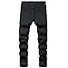 Maiyifu-GJ Men's Ripped Stretch Skinny Jeans Slim Fit Hip Hop Distressed Denim Pants Vintage Destroyed Zipper Jean Trousers (Black,40)