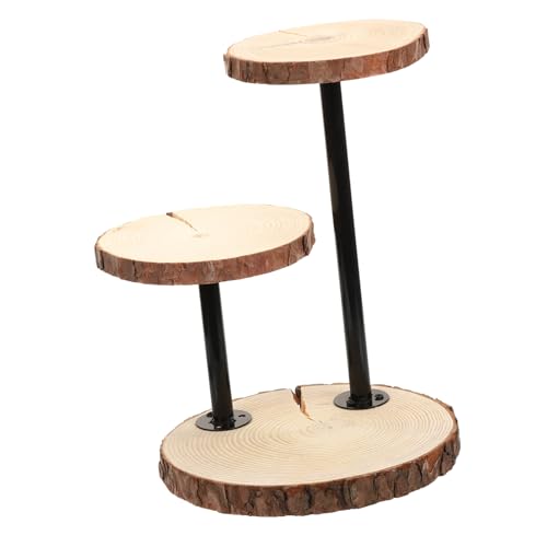 NAMOARLY 1 Set Multi-layer Display Stand Display Shelf Display Shelves Cake Tray Dessert Display Stand Stair Basket Cake Table Cake Stand Three-layer Display Rack Wedding Cake Shelf Wood