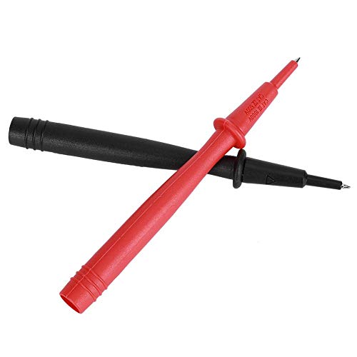 Image of Multimeter Test Probe, 2 Pcs Multimeter Test Probe Banana Jack 4mm, Plated Copper Testing Needle Point 2mm, Red + Black, for Electrical Testing