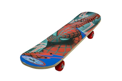 Image of Portable Skateboard, 4 Wheels Skate Boards, Mini Cruiser Skateboard, Beginners Long Board, for Kids /Adults-Multi Color (Money Heist skert)