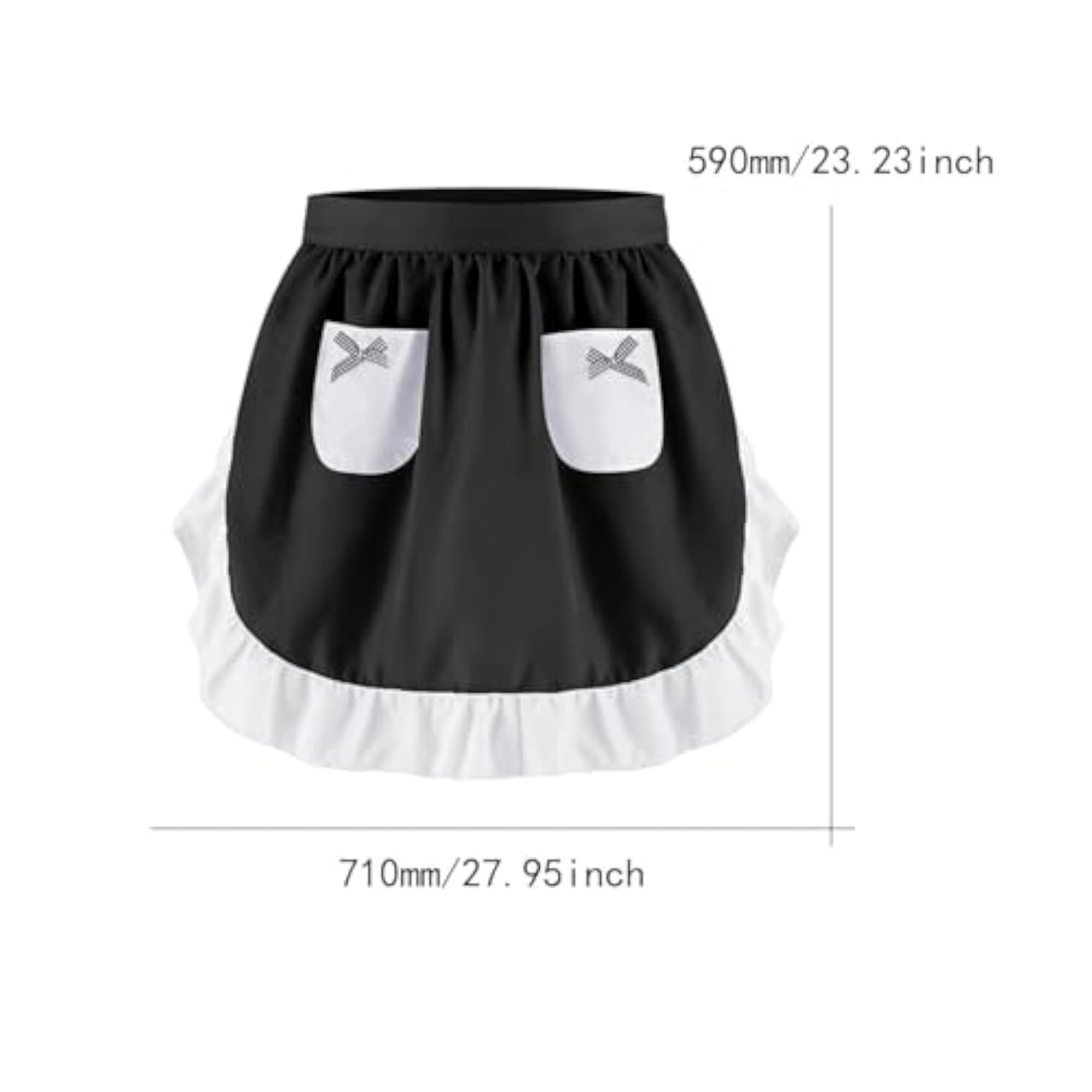 Cute Cooking Apron with Pockets for Cafe Restaurant