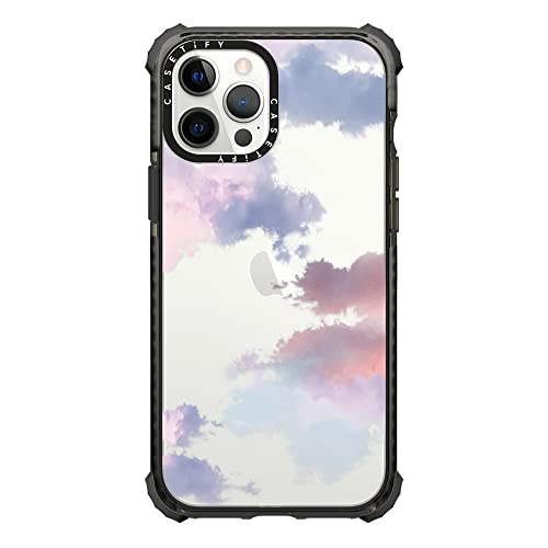 Coque iPhone 12 Pro Max CASETiFY Ultra Impact Nuages Noir transparent antichoc