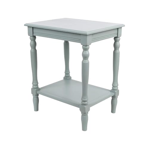 Image of Decor Therapy Simplify Wood Accent Storage Shelf End Table, Traditional Style, Ice Blue - (24 x 19.5 x 15.75 inch)
