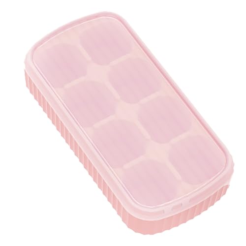 Bandeja de hielo de silicona flexible con tapa rosa miniatura 5