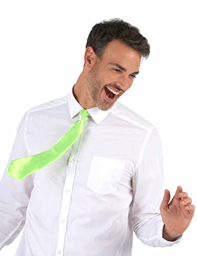 DEGUISE TOI - Cravate verte fluo adulte - Cravate - Taille Unique - Vert - Accessoires pour déguisement - 100% Polyester - -
