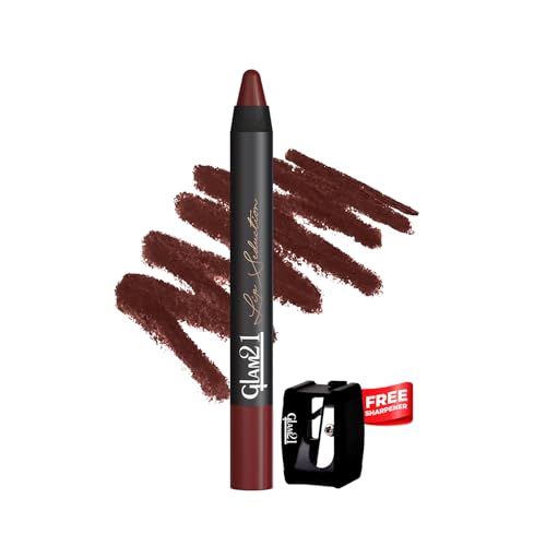 Image of Glam21 Lip Seduction Non- Transfer Crayon Lipstick up to 12 Hours Stay | Lightweight & Longlasting|Creamy Matte | Smudge Proof - 3.6gm|Light Maroon|04