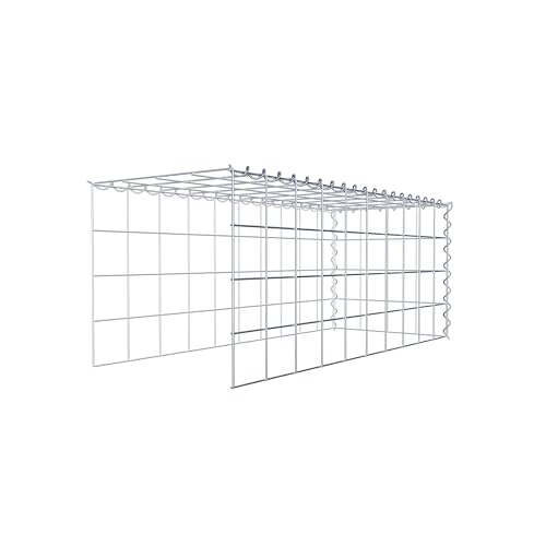 GABIONA Cesta de piedra rectangular de 10 x 10 cm, profundidad de 40 cm, cesta de cultivo tipo 4, cierre de espiral, galvanizada (100 x 40 x 40 cm)