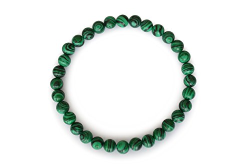 Malachite bracelet, rond, strie, 6mm Cover