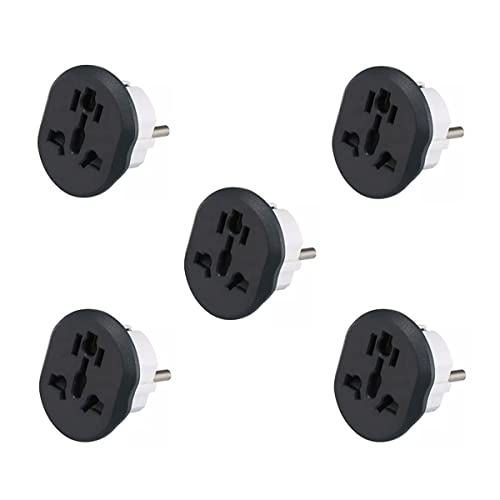 GoodTool Travel Adapter 16A US Australia UK to EU Germany Electrical Socket Travel Conversion EU Plug Universal to EU Plug Adapter 5 Pieces
