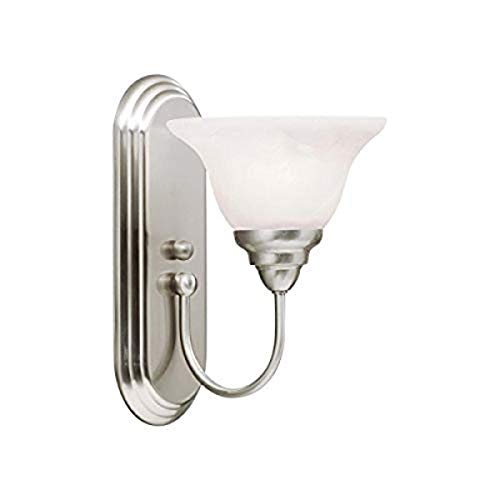 Kichler 10604NI Bath Vanity Wall Lighting Wall Sconce, Brushed Nickel 1-Light (8" W x 12" H) 13 Watts
