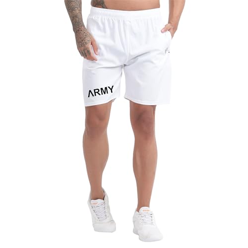 Image of BLUE STAR SHARK - Men's Regular Fit Polyester Blend Shorts | Casual Shorts | Half Track Paint's | Comfortable Rich Solid Design Shorts with Zip Pocket