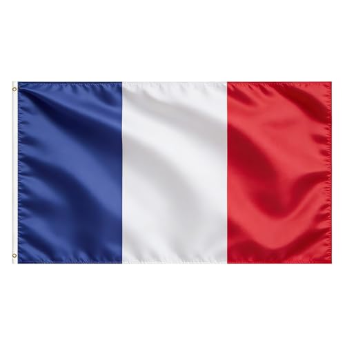 VELIFFCO France Flag Flag of France 3x5 Ft - Polyester Lightweight Flags with 2 Brass Grommets for French Party Decorations Sports Events Decorations