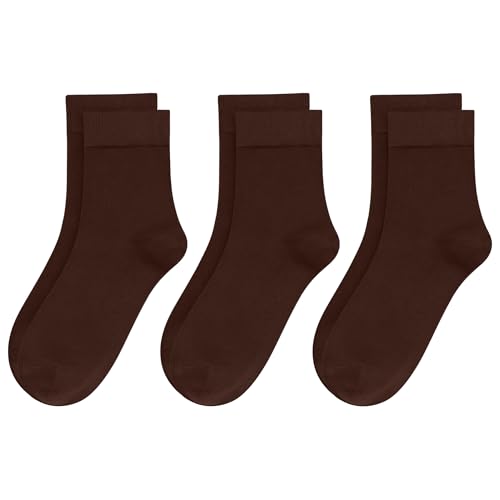 Image of Womens Viscose Bamboo Crew Socks Thin Casual Ultra Soft Colorful Above Ankle Socks Breathable Comfortable 3 /6 Pairs