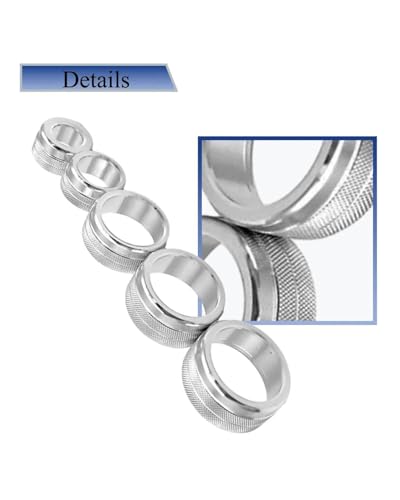 Temperature Adjustment Knob Car Air Conditioning Switch Knob Decorative Ring Climate Control HVAC (Silver)