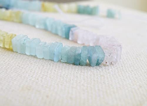 Aigue-marine perles Heishi bleues vertes, une pierre de sérénité pour bijoux symboliques