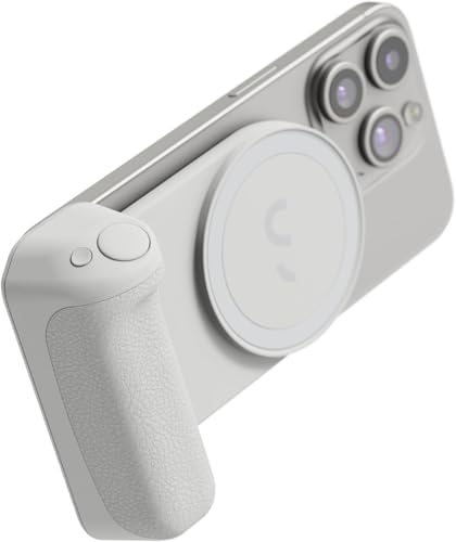 ShiftCam SnapGrip Pro - Mobile Battery Grip with Wireless Shutter Button - Magnetic Mount Snaps on to Any Phone - Built in Powerbank with Qi 2 Wireless Charging - Tabletop Dock (Stone)