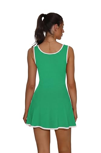 Image of NIASHOT Women's Athletic Dress with Built-in Shorts & Pockets Workout Tennis Golf Active Wear U Neck A-line Dresses