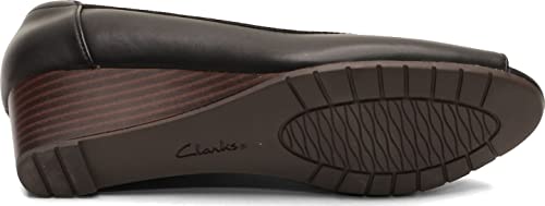 Clarks Clarks Women's Mallory Charm Shoe, Black Leather, 55 M US