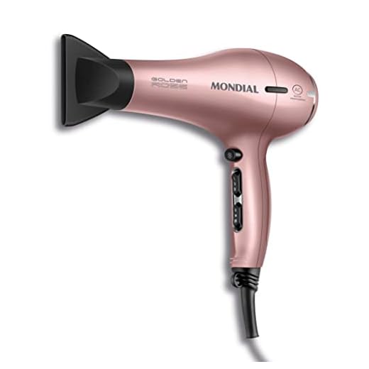 Secador de Cabelos Profissional, Mondial, Golden Rose, 2000W, 110V - SCP-01