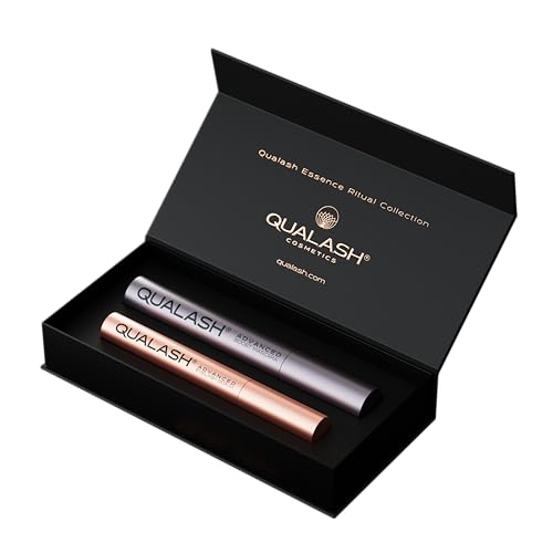 QUALASH® Máscara + Suero Para Pestañas – Suero Para Pestañas Crecimiento, Mascara De Pestañas Waterproof, Crece Pestañas Rápido – ESSENCE RITUAL COLLECTION Vegana 2 x