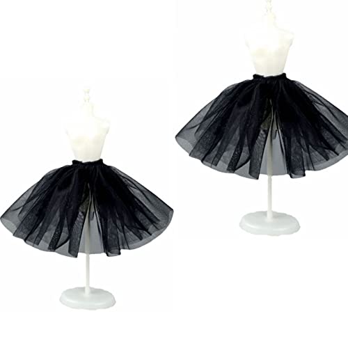 2Pcs/Lot Fashion Petticoat For 11.5" 1/6 Doll Slip Wedding Dress Underskirt Clothes Outfits 1/6 Bjd Dollhouse Accessories (2Pcs Black Short Slip) #TOP23
