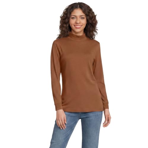 Image of Lands' End Women's Cotton Mock Turtleneck