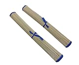 Dependable Industries inc. Essentials Set of 2 Natural Straw Beach Mats 24' x 72' - Multi-Purpose, Portable & Eco-Friendly - Perfect for Yoga, Picnics, Camping Festivals & Outdoor Activities … (Blue)