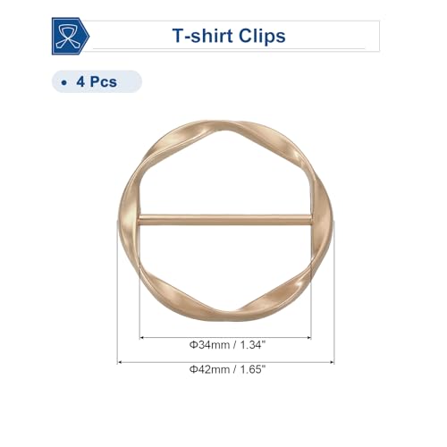 Image of uxcell T-shirt Clips, Clothes Knotting Buckle Ring Wrap Holder for Women Scarf, Loose T-shirt