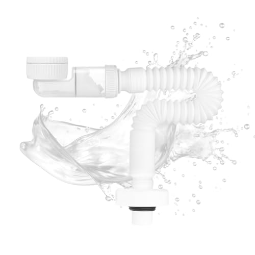 Sifón manguera de desagüe de 1 1/4 pulgadas, sifón, manguera de desagüe flexible con cierre de olor, manguera de desagüe flexible, desagüe de plástico extensible de 380-930 mm
