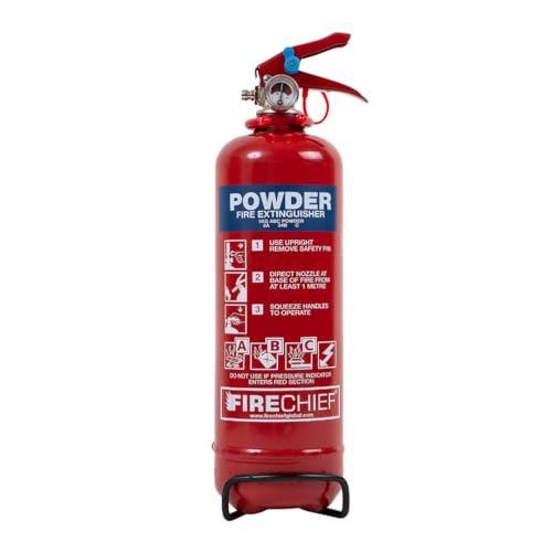Firechief 1kg Powder Fire Extinguisher - Red Fire...