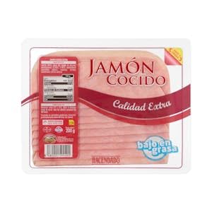 Jamón cocido extra Hacendado lonchas Paquete 200 g Pack 2