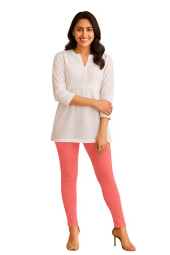 Image of Amazon Brand - Anarva Women's Super Cotton Combed Slim Fit Elastane Stretch Comfort Ankle Length Leggings with Ultrasoft Waistband