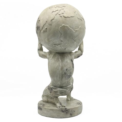 Lukitas Atlas Holding Up World Statue and Sculpture, Resin 11.5'' - Image 5