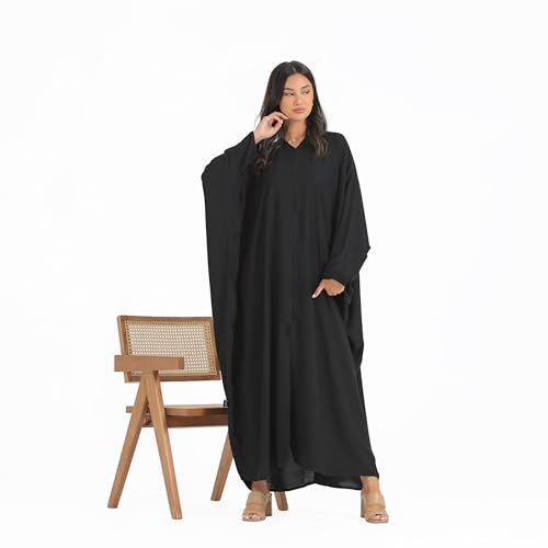 عباية سادة فراشه كريب ياباني | Bedoon Essm بدون اسم Womens Abaya | Style-SADA ABAYA/عباءات سادة | Model- 0XKT | 100% ORIGINAL BedoonEssm abaya (56)